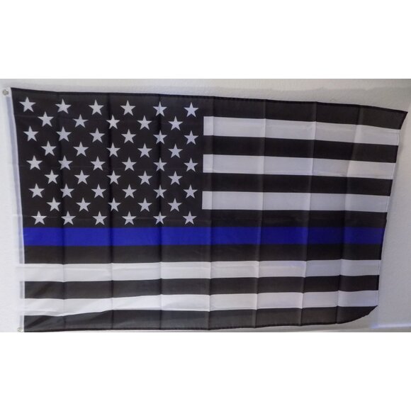 Unlisted Other - Thin Blue Line American Flag 3x5 Feet Military